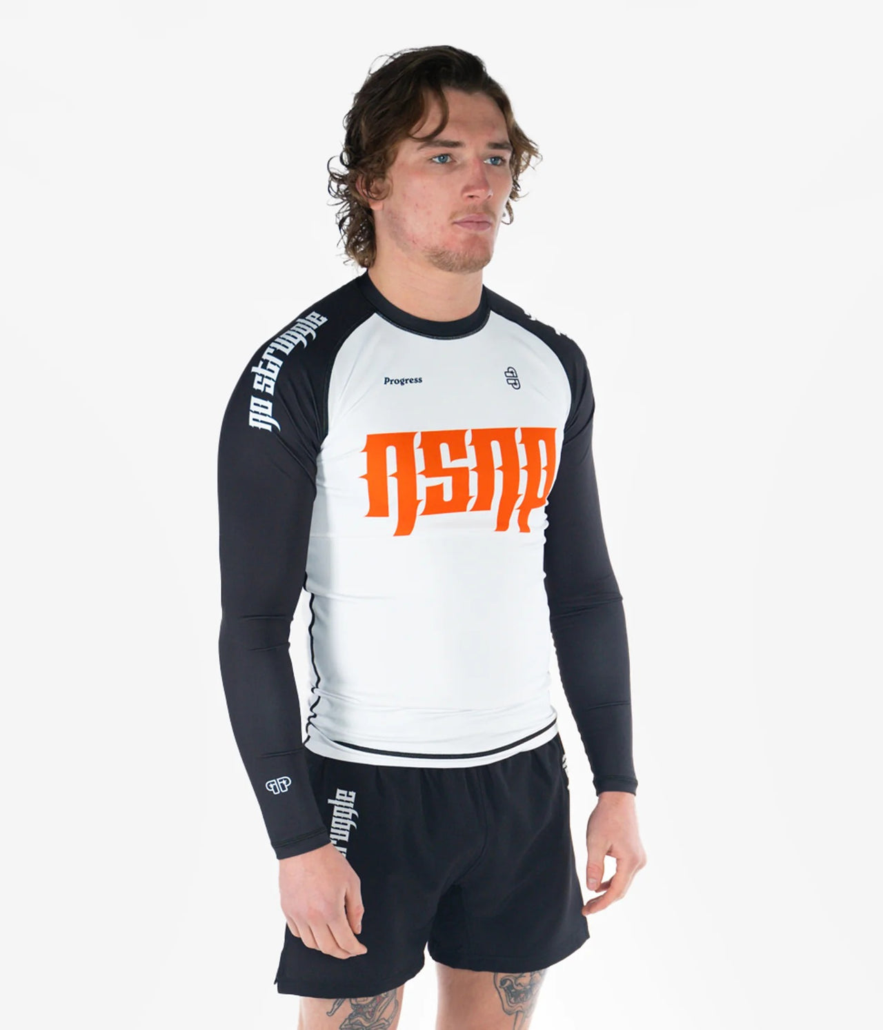 【お取寄せ商品】Progress Jiu Jitsu / NSNP Metal 長袖ラッシュガード - White